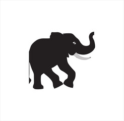  An elephant with long tooth silhouette vector art
