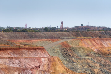 view in the mine and the town kalgoorlie boulder, goldfields, western australia, australia, ozeanien