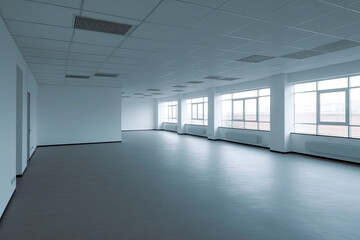 Empty office interior room. Generative AI.