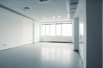 Empty office interior room. Generative AI.