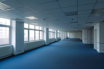 Obraz premium Empty office interior room. Generative AI.