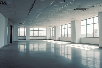 Obraz premium Empty office interior room. Generative AI.