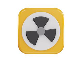 Nuclear radioactive danger toxic icon 3d rendering vector illustration