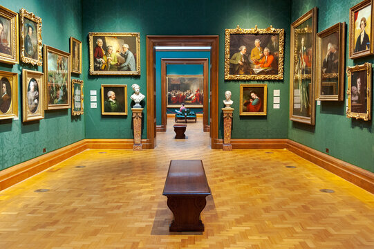 Paintings inside the National Portrait Gallery on May 10, 2011 in London, UK