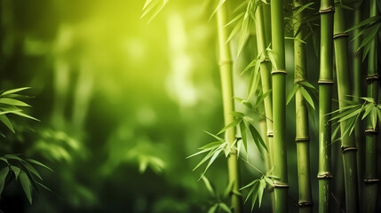 bamboo background with copy space. Generative AI