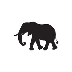 An walking elephant silhouette vector art work
