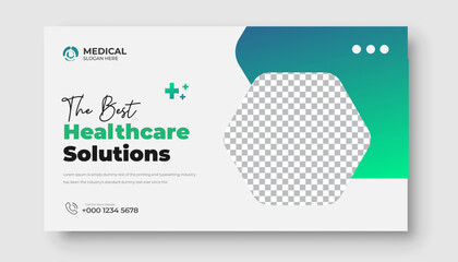  Creative medical healthcare youtube thumbnail and web banner template