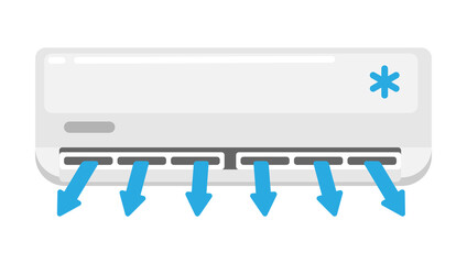 Illustration of wall air conditioner. Icon or image for industry and business.