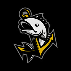 jumping fish vector design, fishing vector design	