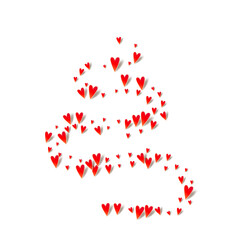 Burgundy Heart Vector White Backgound. Romance