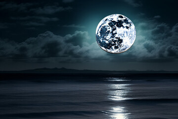 Naklejka na ściany i meble moon over water