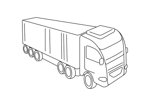 Illustration of truck. Icon of transportation. Business or industrial image.