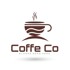 Vector cup of tea or coffee drawn by single continuous line. Eps10. 