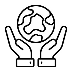 globe on human hands depicting concept of save the world, world earth day icon