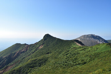 Fototapeta na wymiar Climbing mountain ridge, Nasu, Tochigi, Japan