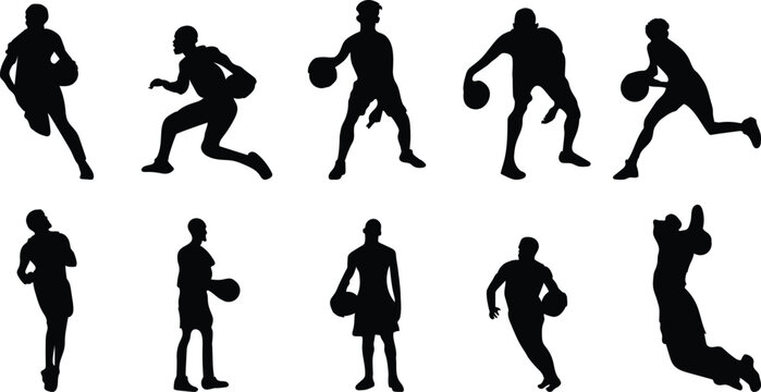 silhouettes of basketball 