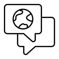 World globe on chat bubble denoting vector of eco conversation, premium design