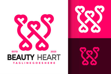 Letter W Beauty Love logo vector icon illustration