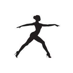 Obraz na płótnie Canvas A gymnastic girl silhouette vector.