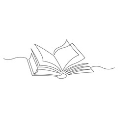 Book is one line. Vector drawing.
