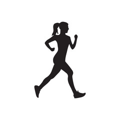 Fototapeta na wymiar A lady runner silhouette vector art.
