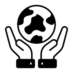 globe on human hands depicting concept of save the world, world earth day icon