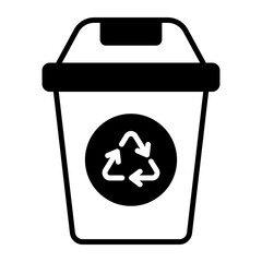 Have look at this amazing vector of recycling trash bin, garbage bin icon