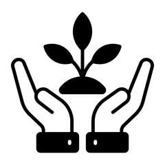 Have a look at this catchy vector design of eco care, premium icon of plant care