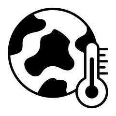 World globe with thermometer showing concept icon of global warming, world earth day vector for awareness