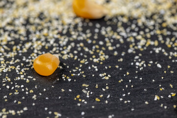 yellow corn grain flour for cooking polenta porridge