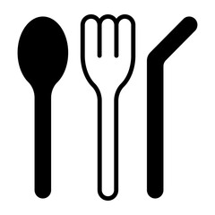 Reusable utensils vector design in modern style, isolated on white background