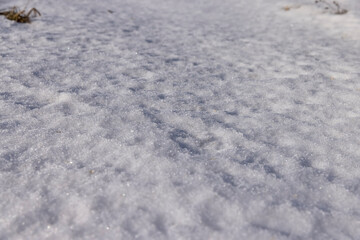 Fototapeta na wymiar a large amount of snow in snowdrifts in winter