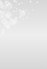 White Snowflake Vector Grey Background. magic
