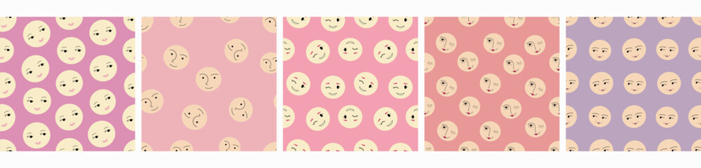 Feminine look, abstract personage, mascot design, funny face, cute icon