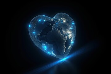 The World of Love in Our Hearts: A Global Three-Dimensional Map of Earth, Sea, and Sun: Generative AI