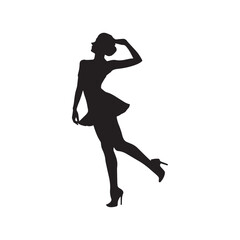 Fototapeta na wymiar A sweet dancing girl silhouette vector