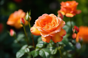 Beautifull  orange garden roses