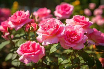 Fototapeta premium Beautifull pink garden roses