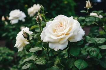 Beautiful  white garden roses