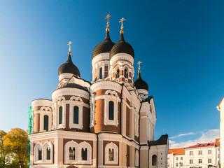 Alexander Nevsky Cathedral, Nevski katedraal russian church in the old town Tallinn