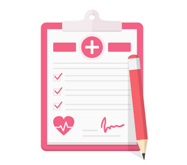 Medical health check up concept, clipboard with check boxes