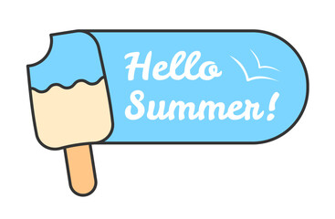 Ice cream with hello summer text