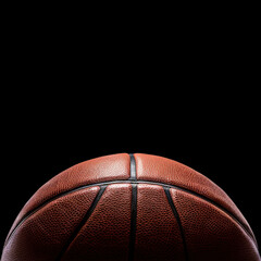 Basketball ball isolated on black background, Generative AI.