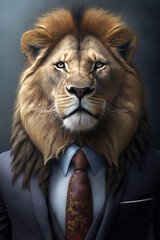 lion in a business suit