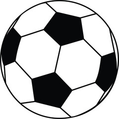 Soccer ball icon. Vector illustration in black on white background.