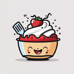 Trifle, simple, cartoon, children book style, comic, flat character, artistic, Illustrator
