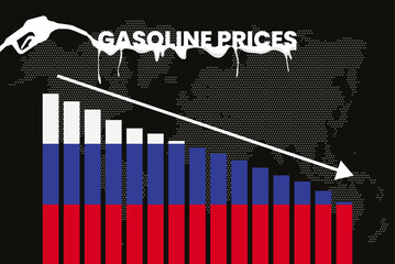 Decreasing of gasoline price in Russia change and volatility in fuel prices