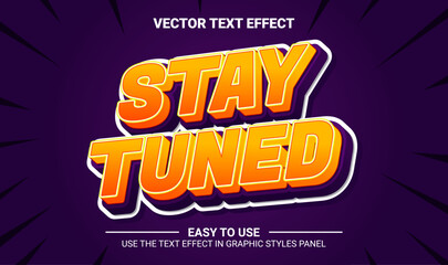 3d stay tuned editable text effect
