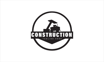High-quality vintage style construction logo and icon design vector silhouette style 