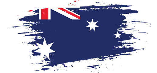 Creative hand-drawn brush stroke flag of AUSTRALIA country vector illustration